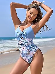 ZAFUL Women's One Piece Swimsuits Cut Out Tummy