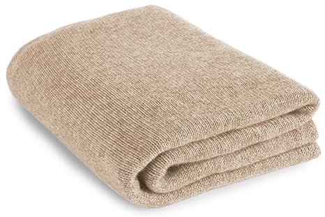 Love Cashmere Luxus 100% Kaschmir Reisedecke - 'Natur' - Handgefertigt in Schottland UVP €400