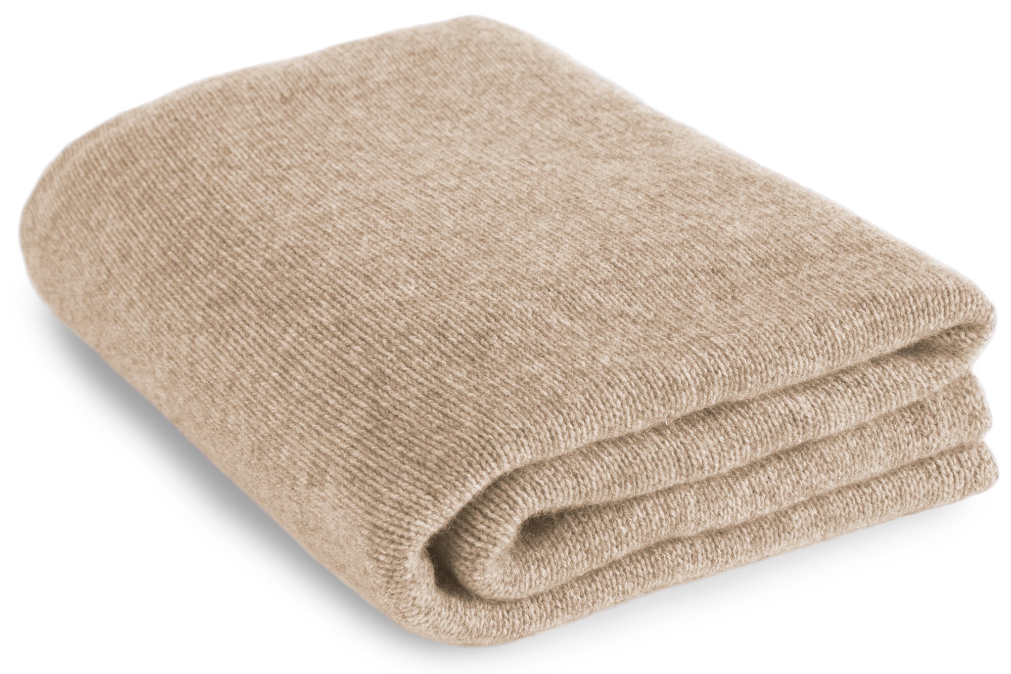 Love Cashmere Luxury 100% Cashmere Comfort Blanket - Light Natural - Made in Scotland — image 1