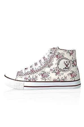 Hachiro Damen Canvas Sneaker Trachten-Look