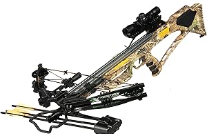 Xpedition Archery Viking X380 Crossbow Package with 4 x 32 Illuminated Scope, 3-Bolt Quiver, Three 20" Bolts, Shoulder Sling, and Cocking Rope
