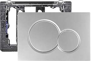 TECETOOL Dual Flush Actuator Plate Front Actuation, Compatible with Geberit 115.770.11.5 Actuator Plate, Matte Silver/Grey