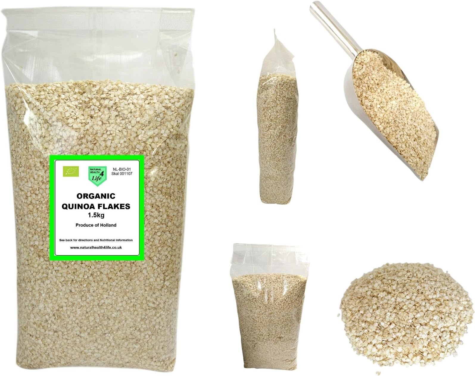 ORGANIC Quinoa Flakes - Gluten Free Cereal/Breakfast Flakes/Hot Breakfast Cereal - FREE POST (1.5kg)