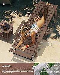 SERWALL Patio Chaise Lounge Chair Set of 2, 5