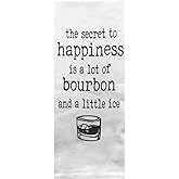 LAYNE WILSON Bourbon The Secret to Happiness Tea Towel