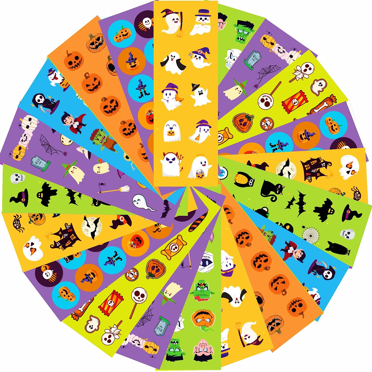 Photo 1 of 100 Sheets Halloween Stickers for Kids(Over 1250pcs), Cute Halloween Stickers Bulk for Pumpkin Party Favors Decoration Gifts Treat Bags Goodie Bags Filler