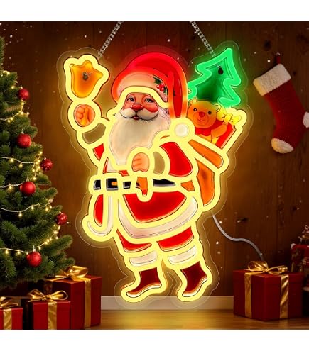Amazon.com: Santa Claus Neon Sign, Christmas Neon Light Sign, LED