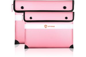 SPVIOQI Upgraded 5200°F Fireproof Document Bag - Heat Insulated, 2PCS Water Fireproof Money Bag with Zipper, 9 Layers of Functional Materials, Fire Proof Bag for Cash, Important Documents and Valuables