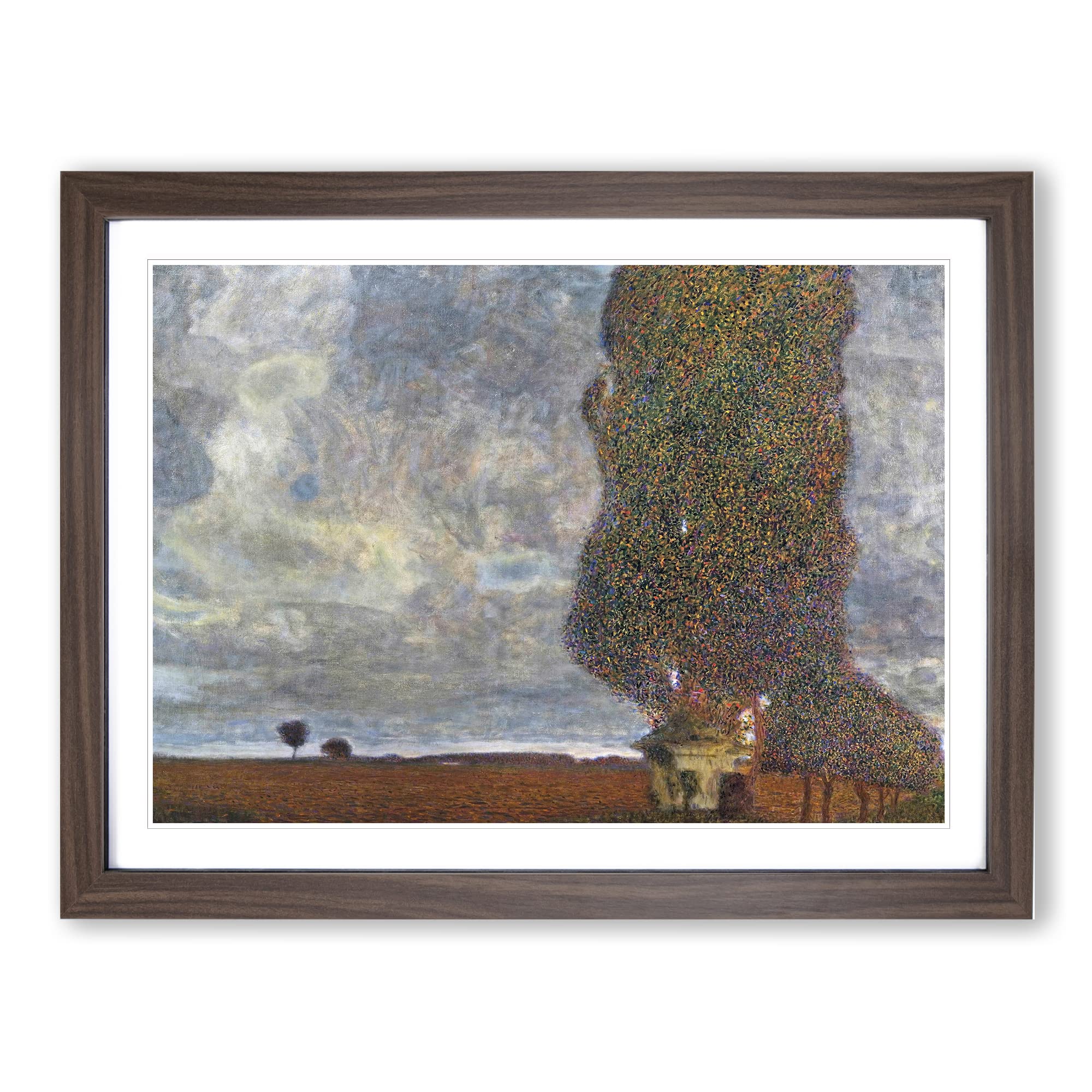 Approaching A Thunderstorm By Gustav Klimt Classic Painting Framed Wall Art Print, Ready to Hang Picture for Living Room Bedroom Home Office Décor, Walnut A4 (34 x 25 cm)