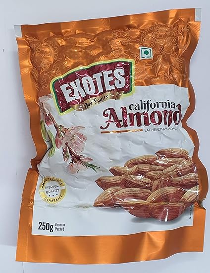 Exotes Popular Almonds Vacuum Pouch, 1000 g