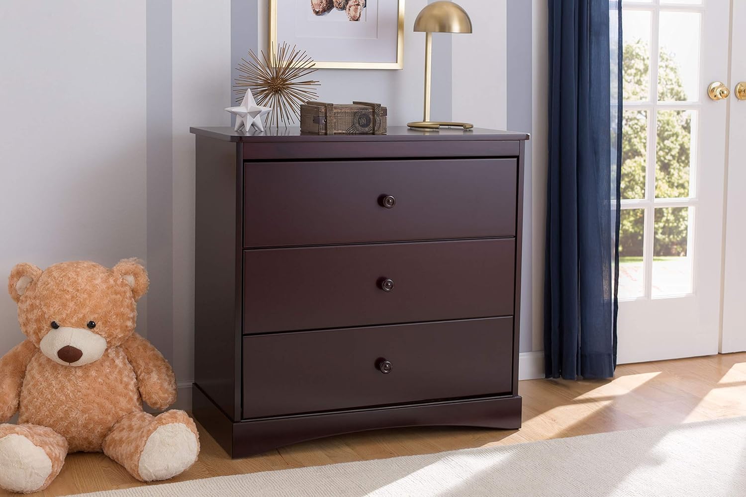 Delta Children Sutton 3 Drawer Dresser with Changing Top, Espresso Java : Baby