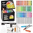 Shuttle Art Automatic Ink Control Acrylic Paint Markers, 48 Colors Brush Tip Acrylic Paint Pens for Rock Painting, Ceramic, Wood, Canvas, Glass, Stone, Fabric, Card Making, DIY & Art Supplies