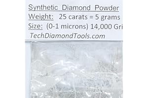TechDiamondTools Diamond Powder for Polishing Glass Quartz Marble Rock Jewelry Stone Windshield Travertine Gemstone 14,000 Grit - 0-1 Microns - 25 Carats = 5 Grams USA Made