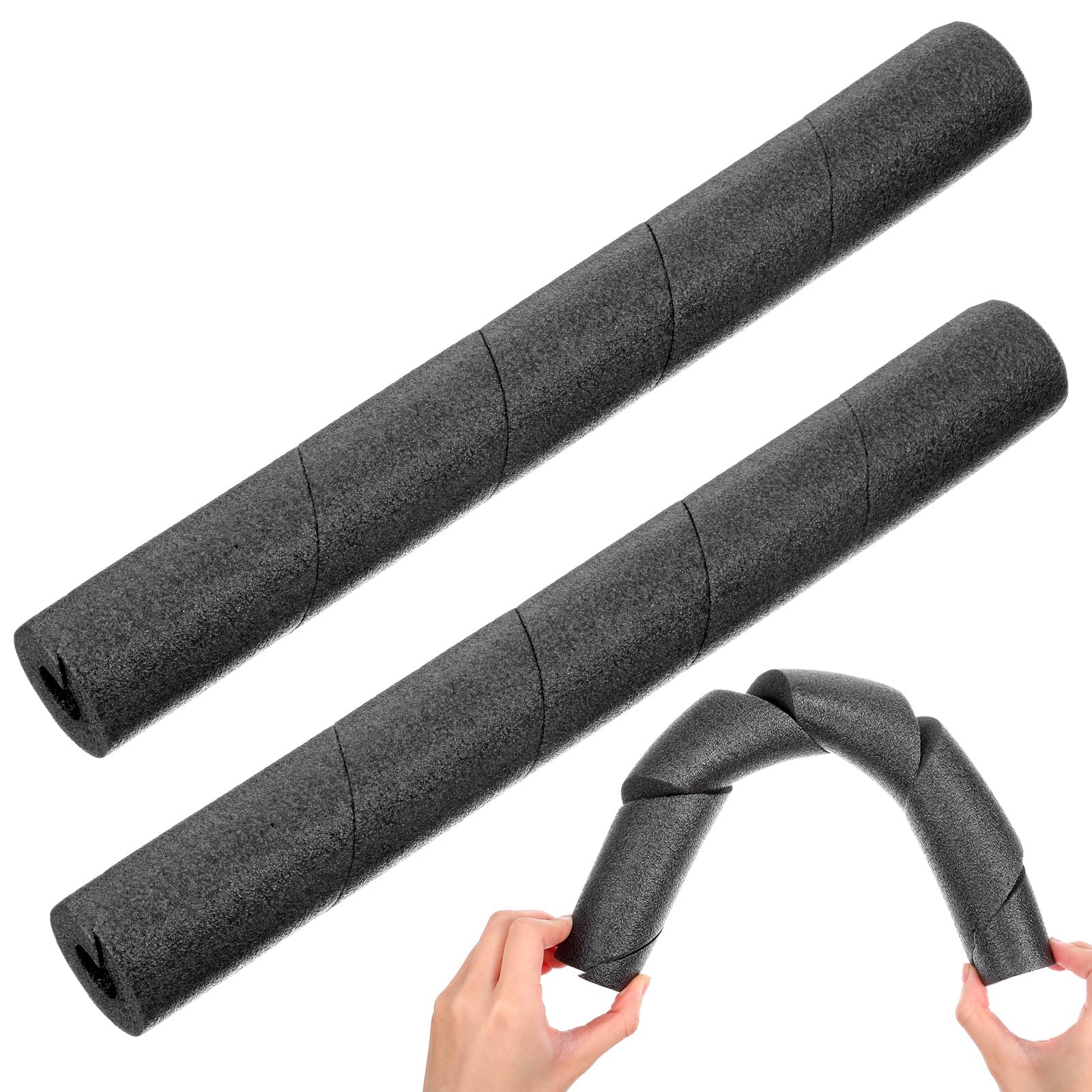 View 1 of 2 Pcs Insulation Foam Tube, 15.7" Pool Noodles Foam, Black Foams Pipes Cover, Multi-Purpose Snake Shape Pipe Insulation Wrap for Indoor Outdoor Swimming Pool Handle Water Pipes