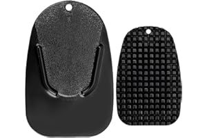 Lonsda Motorcycle Kickstand Pad Plate Support- Black - Support Grass Sand Asphalt Slippy Ground - Concave Convex Non-slip Design Anti-Sinking Outerdoor Parking Plate