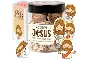 KATINAT Emotional Support Jesus Jar – 60 Double-Sided Cards, Daily Encouragement & Scripture, Mini Jesus Blessings, Stocking Stuffers, Christian Gift for Women, Christmas Gift for Teen Girls