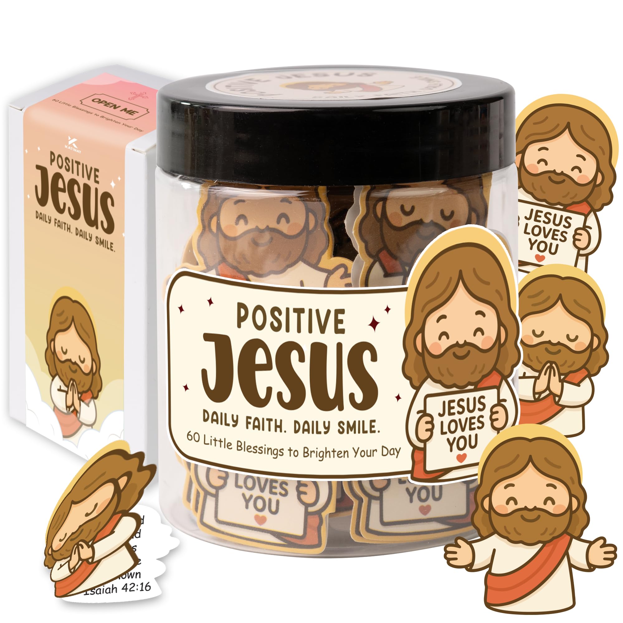 Photo 1 of ***PARTIAL SET/MISSING PIECES**** Emotional Support Jesus Jar – 60 Double-Sided Cards, Daily Encouragement & Scripture, Mini Jesus Blessings, Stocking Stuffers, Christian Gift for Women, Christmas Gift for Teen Girls