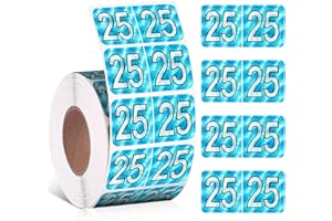 ZZUNKN 2025 Year Stickers, File Folder Year Labels, Color Coded Year Stickers for End Tab File Folders Office Supplies, 500/Roll, 1 Roll, 3/4" x 1-1/2" (PVC Blue)