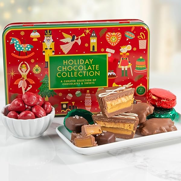 A GIFT INSIDE HOLIDAY CHOCOLATE CHRISTMAS COLLECTION GIFT TIN