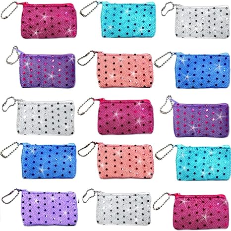 German Trendseller® - 12 x Glitzer Kinder Geldbörsen ? Mitgebsel ? Kindergeburtstag ? Portmonee ? Für 12 Kinder