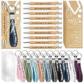 Jetec 30 Sets Valentines Physical Therapy Gifts Bulk PT Appreciation Set with Inspirational Bamboo Pens Cards and Keychains for Physical Therapist Nurse Practitioner Healthcare Workers