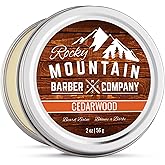 Beard Balm - Rocky Mountain Barber - 100% Natural - Premium Wax Blend with Cedarwood Scent, Nutrient Rich Bees Wax, Jojoba, T