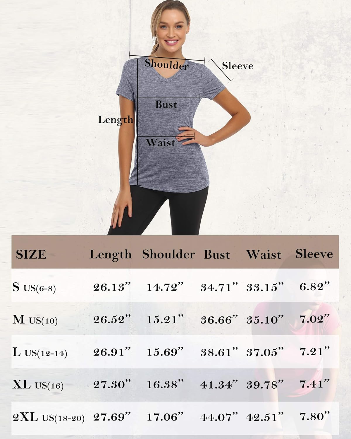 Women's V Neck Workout Top with Pocket Short Sleeve Dry Fit Active Running Hiking Shirt: Clothing