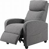 OLIXIS Recliner Chair, Reclining Sofa Chair with 3 Adjustable Angles | Fabric Sofa Chair Seat, Home Theater Seating with Lumbar Support, Footrest for Living Room, Recliners, Bedroom, Gray