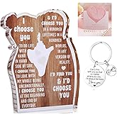 Gifts for Boyfriend Girlfriend,Unique Gifts for Wife,Husband,Couple,Desk Decor Acrylic Sign+Keychain+DIY Blessing Card I Love You Romantic Gifts for Her Him,Birthday Valentines Day AnniversaryGifts