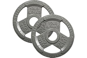 Fitvids Cast Iron 2-Inch Olympic Weight Plate for Strength Training & Weightlifting, Multiple Weights Available