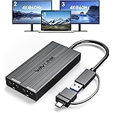 WAVLINK USB 3.0 or USB C to Dual HDMI 4K@60hz Splitter Extended Display for Dual Monitor, Displaylink Adapter Two HDMI 4K 60H