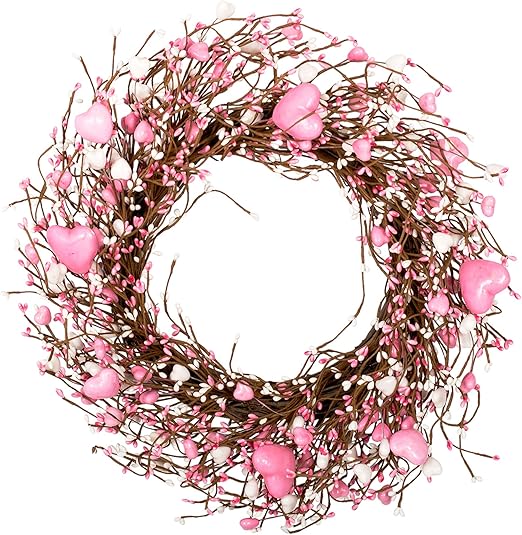 Amazon Com Vgia 18 Inches Wreath Pink Pip Berry Wreath For Front