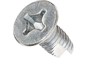 Small Parts 12083PU Steel Thread Cutting Screw, Zinc Plated, 82 Degree Flat Undercut Head, Phillips Drive, Type 23, #12-24 Thread Size, 1/2" Length (Pack of 100)