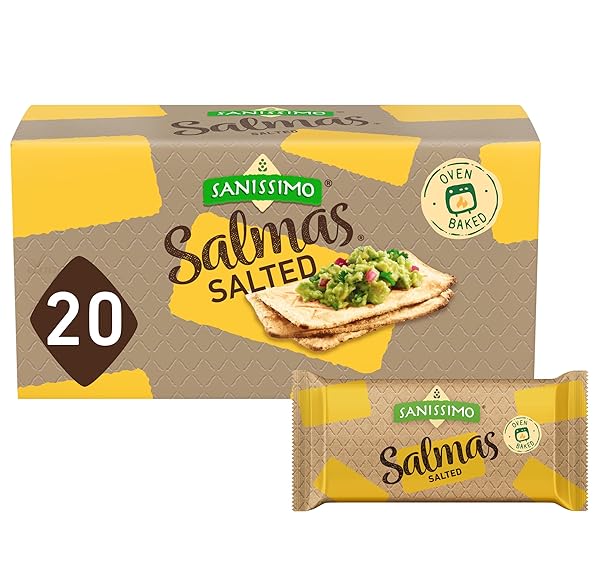 SANISSIMO SALMAS SALTED, 20 PACKS OF 3 CRACKERS,...