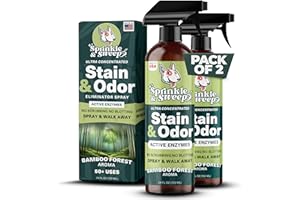 Sprinkle & Sweep Pet Stain and Odor Remover - Super Concentrated Pet Odor Eliminator - No Scrubbing Dog & Cat Urine Enzyme Cleaner Destroyer - Carpet Cleaner for Multiple Surfaces (24 oz Pack of 2)