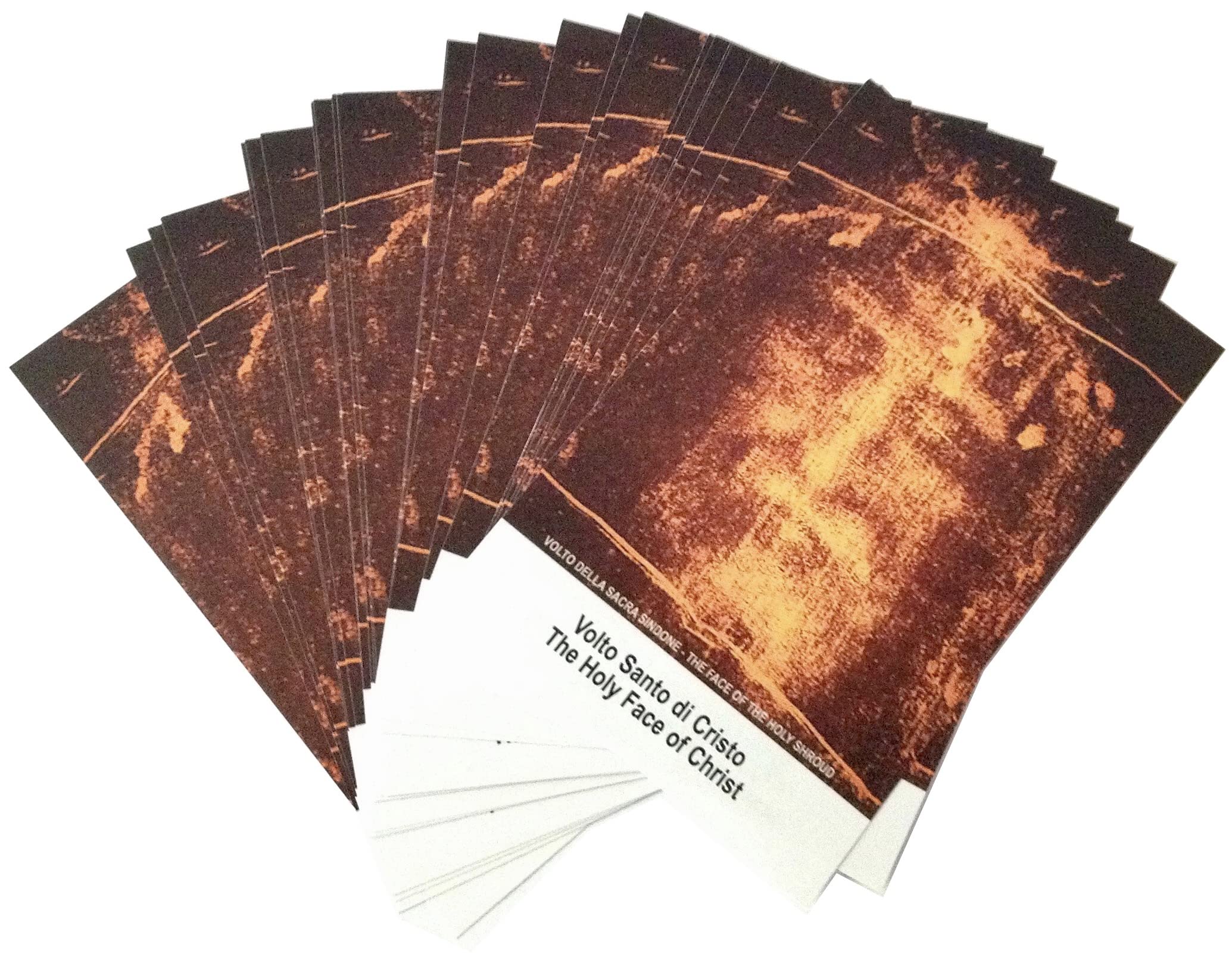 I G J HOLY FACE OF CHRIST LOTS OF PRAYER CARDS - THE FACE OF THE HOLY SHROUD OF TURIN - (BI-LANGUAGE) - ITALIAN/ENGLISH