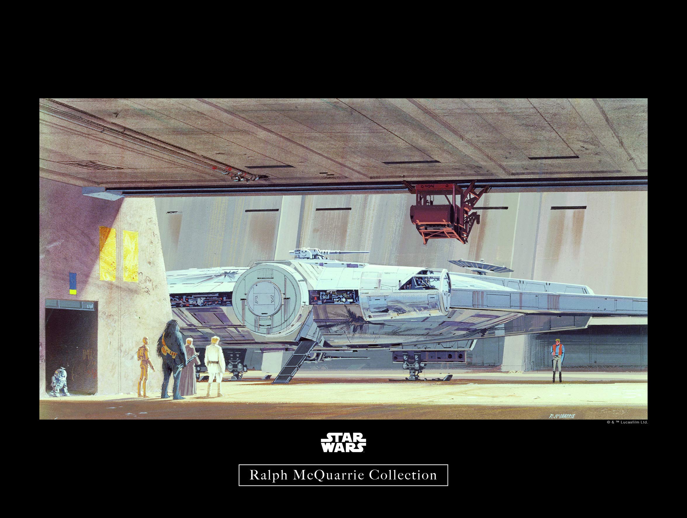 Komar Wall Picture | Star Wars Classic RMQ Mos Eisley Hangar | Children's Room Decoration Art Print | No Frame | WB153-40x30 cm | Size: 40 x 30 cm (Width x Height)