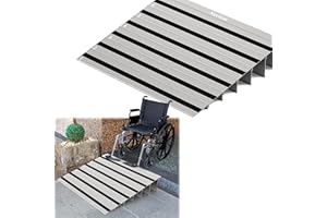 Nuvium 6" Rise Door Threshold Ramp with Updated Fixable Screws, Stable Portable Wheelchair Ramp for Home Steps, Aluminum Door Entry Ramps for Scooters, Power Chairs, Walkers, 800LBS Load Capacity