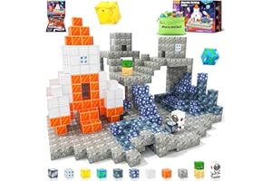 MATCHTILES Magnetic Blocks Space Set, Build Mine Magnet World Set, Magnetic Tiles Building Toys for Boys & Girls Age 3-5 5-7, STEM Montessori Sensory Toys for Toddlers Gifts for 3+ Years Old