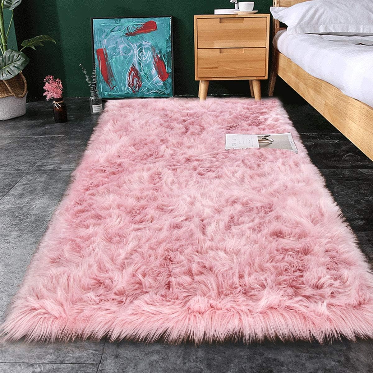 Noahas Luxury Fluffy Rugs Bedroom Furry Carpet Bedside Faux Fur Sheepskin Area Rugs Children Play Princess Room Decor Rug, 2.3 x 5 Feet  Rogue River Tactical Funny Girl Cave Metal Tin Sign Wall Decor Bar Daughter Pink No Boys Allowed Bedroom Door  SONGMICS 43 Inches Folding Storage Ottoman Bench, Storage Chest Footrest Padded Seat, Faux Leather, Black ULSF701  GangBan Floating Shelves Wall Mounted, Rustic Wood Wall Shelves Decor Set of 3 for Bedroom, Bathroom, Living Room, Kitchen, Office, Laundry Room (Brown) Weight Bearing Shelves for Cats,Towels