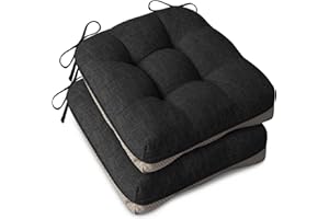 AddGrace Extra Thick Chair Cushions for Dining Chairs Set of 2 Non-Slip Kitchen Chair Pads Soft Dining Room Seat Cushion with