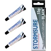 Stormsure Flexible Repair Adhesive (3x5g) (Black) - Strong, Highly Durable Bonding Adhesive for Waterproof, Flexible Repairs