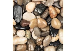 Ausluru 11lbs Natural River Rocks Highly Polished Pebbles for Plants Garden Decorative Stones, Ideal for Fish Tank, Vases, Succulents, Crafting, Home Decor and Garden Landscaping, Large Mixed