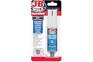 J-B Weld 50172CAN MarineWeld Epoxy Syringe 25 ml – White Two-Part Waterproof Adhesive for Marine and Fibreglass Repairs