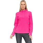 Swiss Alps Women Quarter Zip Pullover Fleece Stand Collar Long Sleeve Polar Soft Lightweight Sweatshirt Jacket