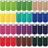 Treela 36 Pcs Self Adherent Bandage 4" X 5 Yard Wrap Breathable Cohesive Bandage Elastic Adhesive Tape for Stretch Athletic Sports Wrist Ankle(Classic Color)