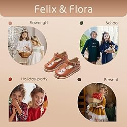 Felix & Flora Toddler Little Girl Brown Mary Jane