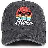 InnoBeta Hawaiian Gifts for Women, Hawaiian Aloha Hat, Gifts for Hawaii Trip, Adjustable Embroidered Hat Grey