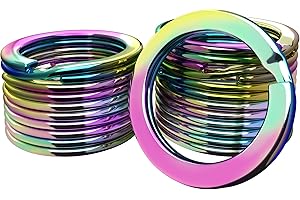Silipac Small Key Rings 0.8 in (20mm) - Heavy Duty Key Ring Bulk for Crafts - Split Colorful Keychain Rings Pet Collar, Tags, Car Keys Organize 12 pcs