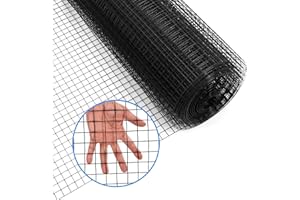 FORIMO 48'' x 50' 1/2inch Hardware Cloth 19 Gauge Black Vinyl Coated Welded Fence Mesh for Home and Garden Fence and Home Improvement Project